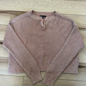 Kendall & Kylie Waffle Knit Cropped Sweater